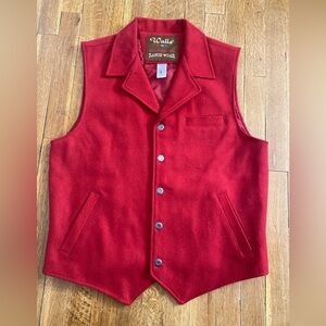 VTG Walls Ranch Wear Wool Blend Button-Up Vest Mens Size M (38-40) Red